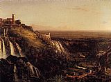 Rome Canvas Paintings - The Cascatelli Tivoli Looking Towards Rome